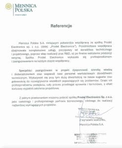 Mennica Polska referencje dla Prodel