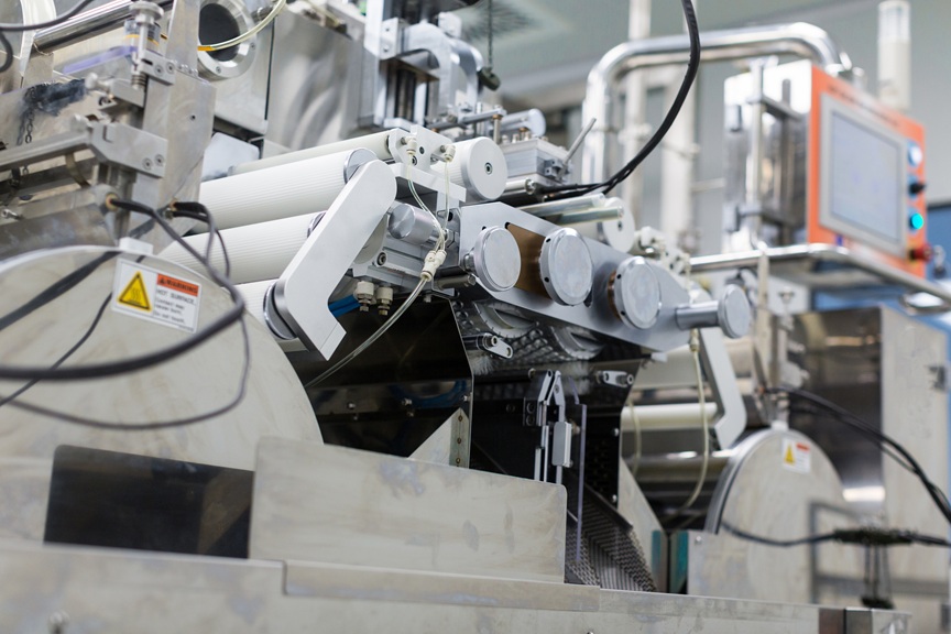 big steel machine with shafts and control panel production machines, smt assembly, smd assembly, automatic assembly, factory, electronics production